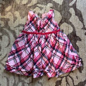 Gymboree Pink and Navy Plaid Ruffle Dress